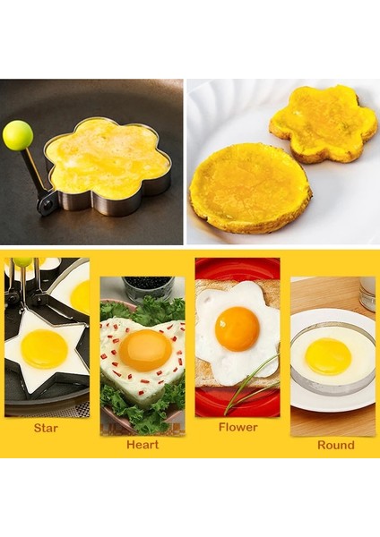 Yıldız Paslanmaz Çelik Kızarmış Yumurta Şekillendirici Yumurta Kalıp Dıy Kahvaltı Yumurta Gözleme Yüzükler Yumurta Pişirme Araçları Mutfak Aksesuarları Gadget Yüzükler (Yurt Dışından)