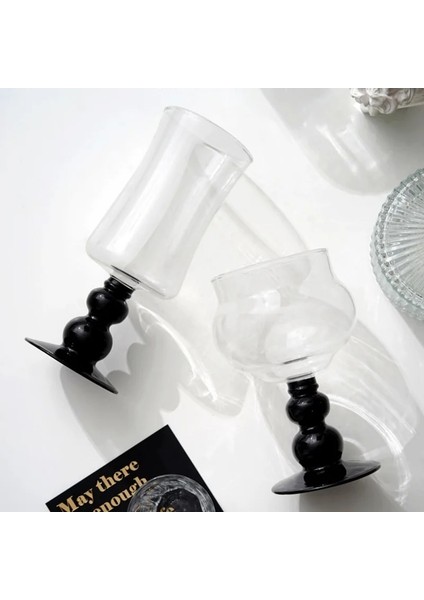 B 400 ml Kadeh Cam Şeffaf Kahve Fincanı Drinkware Su Şişesi Çay Kupaları Süt Suyu Şarap Konteyneri Isıya Dayanıklı Su Bardağı (Yurt Dışından)