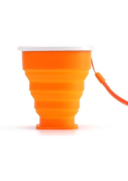 Turuncu 200 ml Katlanır Bardak Silikon Ölçeklenebilir Renkli Taşınabilir Açık Kahve El Fincan Bisfenol Olmadan Bir Gıda Sınıfı Su Bardağı Seyahat (Yurt Dışından)