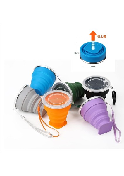 Turuncu 200 ml Katlanır Bardak Silikon Ölçeklenebilir Renkli Taşınabilir Açık Kahve El Fincan Bisfenol Olmadan Bir Gıda Sınıfı Su Bardağı Seyahat (Yurt Dışından)