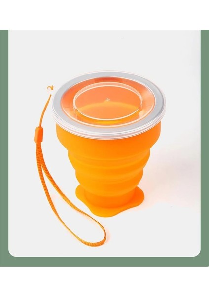 Turuncu 200 ml Katlanır Bardak Silikon Ölçeklenebilir Renkli Taşınabilir Açık Kahve El Fincan Bisfenol Olmadan Bir Gıda Sınıfı Su Bardağı Seyahat (Yurt Dışından)