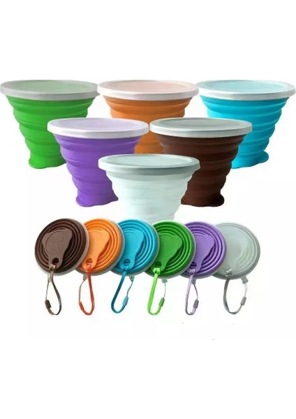 Turuncu Katlanır Bardak Bpa Ücretsız Gıda Sınıfı Su Bardağı Seyahat Silikon Geri Çekilebilir Renkli Taşınabilir Açık Kahve Handcup (Yurt Dışından) fırsatları