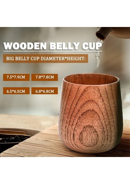 Resim B Yeni Ahşap Büyük Göbek Bardak El Yapımı Doğal Ladin Ahşap Bardak Bira Çay Kahve Süt Su Bardağı Mutfak Bar Drinkware Dropshipping (Yurt Dışından) indirimleri