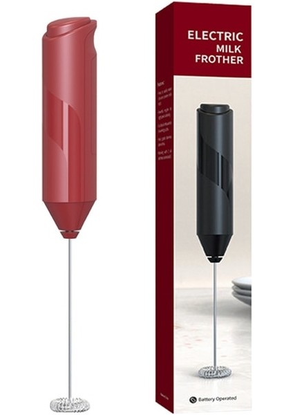 Kırmızı Süt Köpürtücü El Cappuccino Makinesi Kahve Köpürtücü Mikser Yumurta Çırpıcı Çikolata Karıştırıcı Mini Taşınabilir Blender Mutfak Çırpma Aracı (Yurt Dışından)