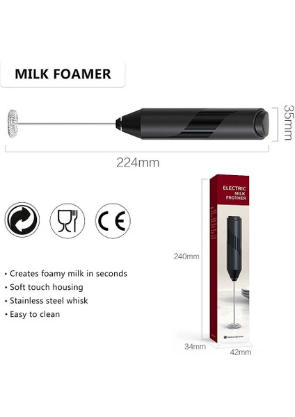 Kırmızı Süt Köpürtücü El Cappuccino Makinesi Kahve Köpürtücü Mikser Yumurta Çırpıcı Çikolata Karıştırıcı Mini Taşınabilir Blender Mutfak Çırpma Aracı (Yurt Dışından)