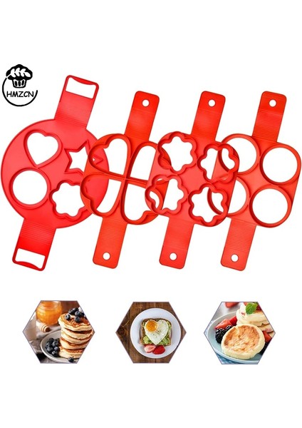 Stil 2 Yumurta Gözleme Halkası Yapışmaz Gözleme Yapımcısı Kalıp Silikon Yumurta Pişirici Kızarmış Yumurta Şekillendirici Omlet Kalıpları Mutfak Pişirme Aksesuarları Için (Yurt Dışından)