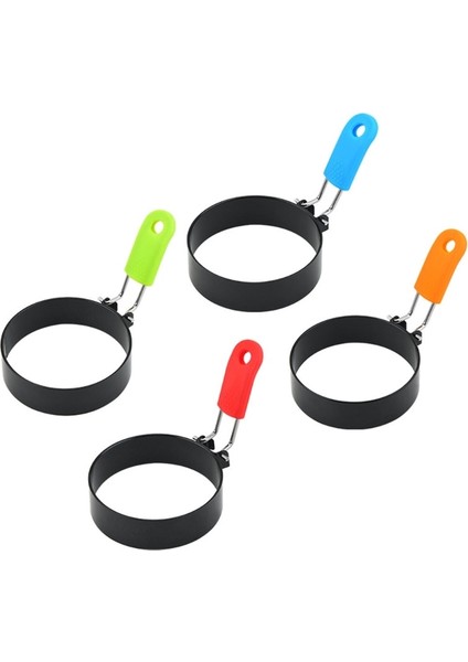 Turuncu Omlet Yüzük Yuvarlak Kızarmış Yumurta Kalıp ile Haşlanma Önleyici Silikon Saplı Paslanmaz Çelik Gözleme Kalıp Aracı Kızartma Yumurta Muffins Için (Yurt Dışından) fırsatları