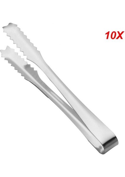 15CM 10 Adet 5/8/10 Adet Düşmeye Dayanıklı Paslanmaz Çelik Kelepçe Uygun Şeker Yüksek Kaliteli Buz Kovası Kelepçesi Mini Yiyecek Maşası Tarak Şekli (Yurt Dışından)