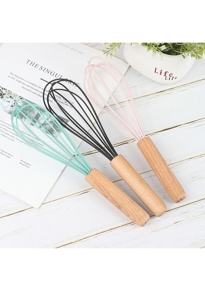 Manuel Yumurta Çırpıcı Ahşap Saplı Silikon Mikser Yumurta Çırpıcı Çırpma Mutfak Aletleri Yumurta Krem Karıştırma Mutfak Pişirme Pasta Araçları (Yurt Dışından) fırsatları