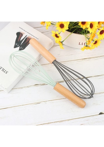 Manuel Yumurta Çırpıcı Ahşap Saplı Silikon Mikser Yumurta Çırpıcı Çırpma Mutfak Aletleri Yumurta Krem Karıştırma Mutfak Pişirme Pasta Araçları (Yurt Dışından) indirimleri