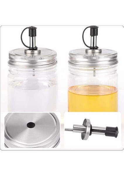 Gösterildiği Gibi Zeytinyağı Şişesi Konserve Kapakları Geniş Ağızlı Kavanoz Dökme Borulu Mason Nozüller Sızdırmaz Dispenser (Yurt Dışından) fiyatları