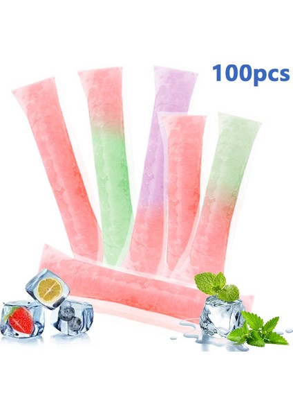 Boyut L Huni 40 Adet Tek Kullanımlık Buz Popsicle Çanta Buz Pop Kalıp Çanta Dondurma Çubukları Dondurucu Tüpler Meyve Yoğurt Smoothies Çanta Için Silikon Huni ile (Yurt Dışından) fiyatları