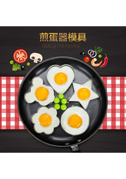 Çiçek 5 Şekiller Paslanmaz Çelik Kızarmış Yumurta Şekillendirici Yumurta Kalıp Dıy Kahvaltı Yumurta Gözleme Yüzükler Sandviç Mutfak Gereçleri Gereçler Pişirme Araçları (Yurt Dışından) fırsatları