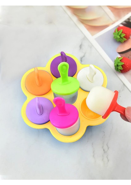 Mor Worthbuy 1 Adet 7 Delik Dıy Dondurma Pops Silikon Kalıp Dondurma Topu Makinesi Popsicles Kalıpları Bebek Meyve Sarsıntı (Yurt Dışından)