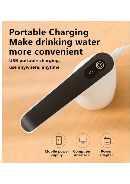 Siyah Akıllı Elektrikli Su Sebili USB Şarj Taşınabilir Namlulu Su Otomatik Pompalama Cihazı Şarj Su Pompası Akıllı Pompa (Yurt Dışından) fırsatları