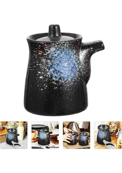Mavi Dağıtıcı Yağ Sosu Sirke Şişesi Seramik Soya Zeytin Kabı Baharat Çeşni Ponzu Pot Kavanoz Japon Dökücü Mutfak Şişeleri (Yurt Dışından)
