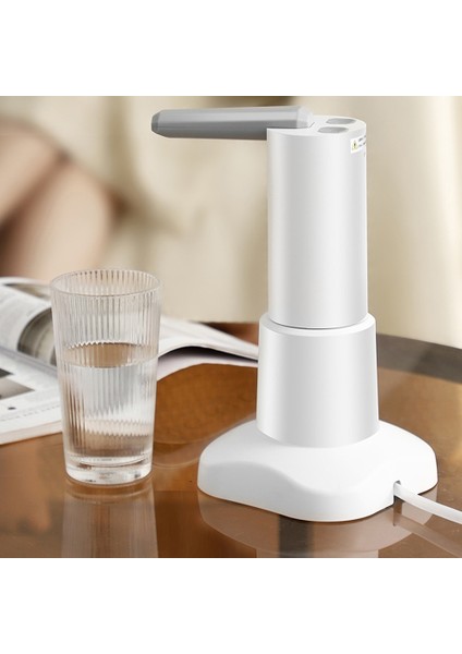 USB Namlulu Su Pompası Masaüstü 3.7 W 1200 Mah Otomatik Su Sebili Ev Kullanımı Için Evrensel Akıllı Kantitatif Tip-C Şarj (Yurt Dışından)