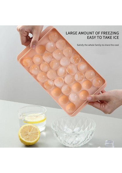 33 Delikli Mavi Küçük Boyutlu Ev Yapımı Buz Hokeyi Buz Küpü Kalıbı 33 Izgaralı Kapaklı Buzdolabı Top Şekilli Buz Küpü Yaratıcı Ev Yapımı Buz Küpü Kutusu (Yurt Dışından) fırsatları