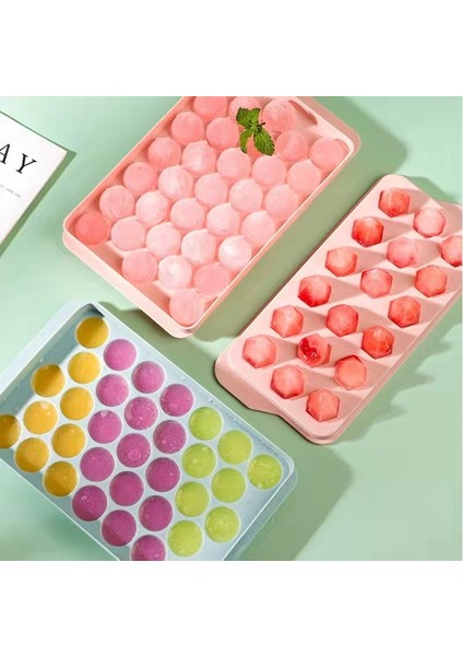 33 Delikli Mavi Küçük Boyutlu Ev Yapımı Buz Hokeyi Buz Küpü Kalıbı 33 Izgaralı Kapaklı Buzdolabı Top Şekilli Buz Küpü Yaratıcı Ev Yapımı Buz Küpü Kutusu (Yurt Dışından) indirimleri