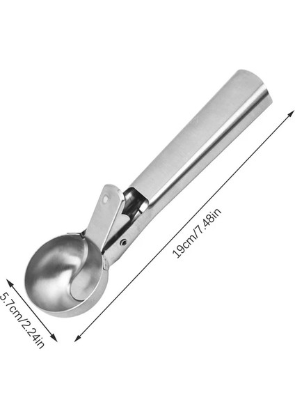 L Dondurma Kaşık Paslanmaz Çelik Dondurma Kazıcı Yapışmaz Meyve Buz Topu Makinesi Karpuz Dondurma Kaşığı Aracı (Yurt Dışından)