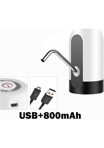 A-800MAH Elektrikli Su Sebili Pompası Otomatik Su Şişesi Pompası USB Şarj Su Pompası Tek Tıklama Otomatik Anahtar Içecek Pompası Dispenseri (Yurt Dışından)