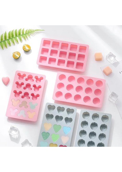 Blue-4 Basit Silikon Buz Küpü Kalıp Ev Için Kapaklı Dondurulmuş Buz Küpü Kare Plastik Buz Kalıp Diy Ek Gıda Kutusu (Yurt Dışından)