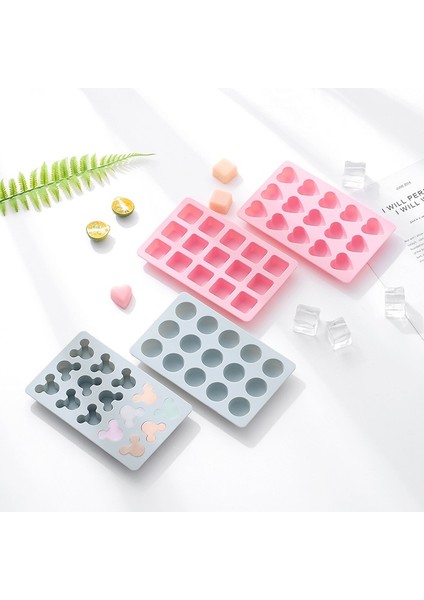 Blue-4 Basit Silikon Buz Küpü Kalıp Ev Için Kapaklı Dondurulmuş Buz Küpü Kare Plastik Buz Kalıp Diy Ek Gıda Kutusu (Yurt Dışından)
