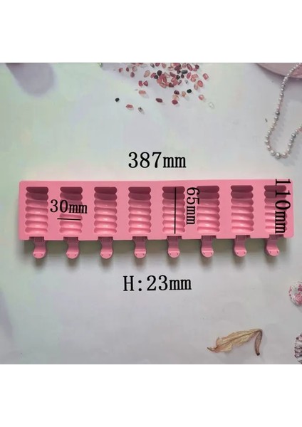 Pembe 8 Kaviteler Topu Dize Dondurma Silikon Kalıp Çikolata Şeker Jöle Yaz Dondurulmuş Yapma Aracı Dıy Kek Dekor Pişirme Kalıp Hediye (Yurt Dışından)