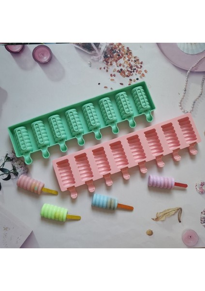 Pembe 8 Kaviteler Topu Dize Dondurma Silikon Kalıp Çikolata Şeker Jöle Yaz Dondurulmuş Yapma Aracı Dıy Kek Dekor Pişirme Kalıp Hediye (Yurt Dışından) fırsatları
