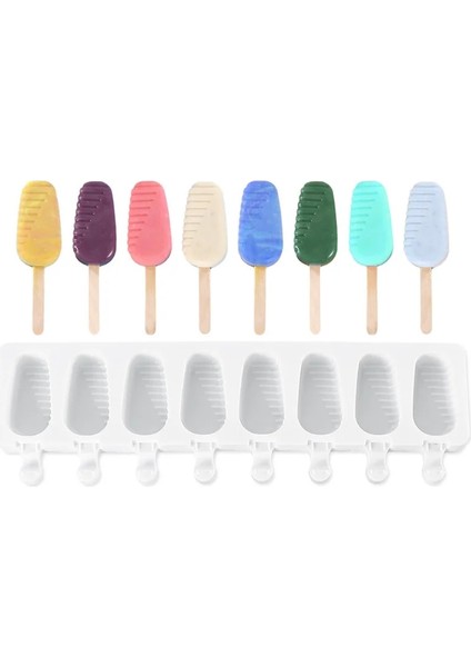 Ahşap Sopa Gözenekli Aşk Silikon Dondurma Kalıp Dıy Geometri Çizgili Popsicle Çikolata Şekerleme Kalıbı Jöle Pişirme Kek Dekor Yapma Seti Hediyeler (Yurt Dışından) indirimleri