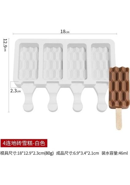 Tip-G 2022 Gıda Sınıfı Silikon Dondurma Kalıp Buz Pop Küp Popsicle Kalıp Sopalarla Tatlı Dıy Magnum Kek Kalıbı Dondurma Makinesi (Yurt Dışından)