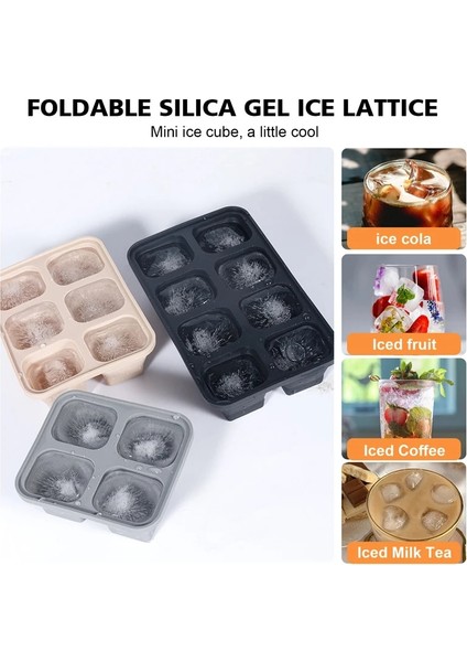 6 DELIKGB-9.6X7.6X3CM 4/6/8 Izgara Büyük Buz Kalıbı Kalıp Kutusu Büyük Gıda Sınıfı Silikon Buz Küpü Kare Tepsi Kalıp Diy Bar Pub Şarap Buz Blokları Makinesi Modeli (Yurt Dışından)