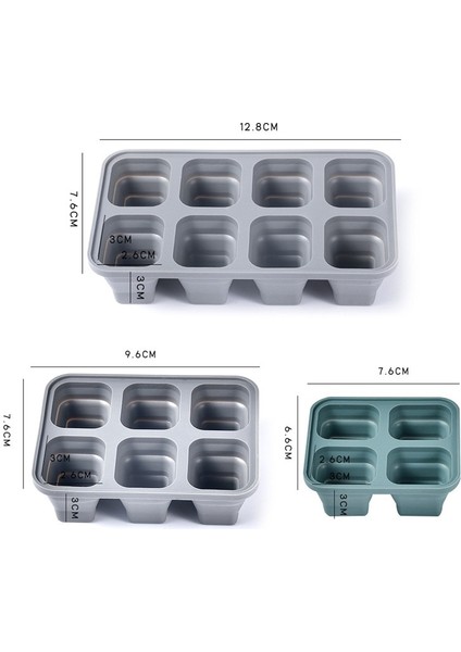 6 DELIKGB-9.6X7.6X3CM 4/6/8 Izgara Büyük Buz Kalıbı Kalıp Kutusu Büyük Gıda Sınıfı Silikon Buz Küpü Kare Tepsi Kalıp Diy Bar Pub Şarap Buz Blokları Makinesi Modeli (Yurt Dışından)
