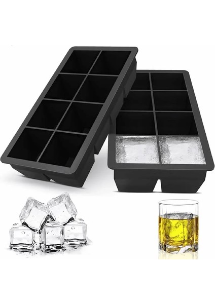 15 Izgara-Siyah Büyük Buz Gıda Kalıbı Dev Jumbo Büyük Gıda Sınıfı Silikon Buz Küpü Kare Tepsi Kalıp Dıy Buz Yapım Makinesi Buz Küpü Tepsisi4/6/8/15 Izgara (Yurt Dışından) fiyatları