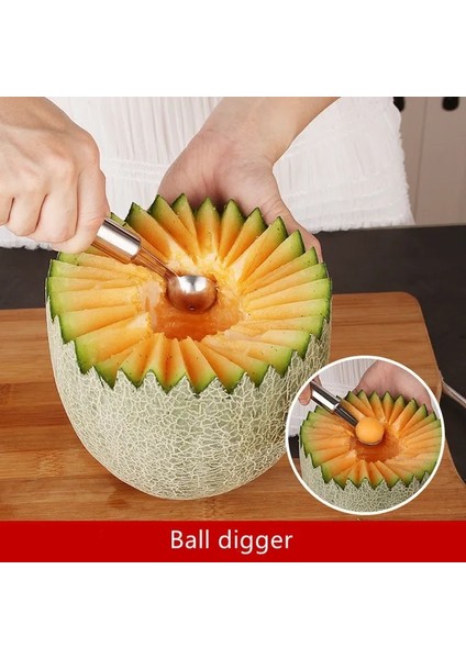 B 430 # Paslanmaz Çelik Meyve Topu Oyma Bıçağı Meyve Soyucu Dondurma Kepçe Patates Bıçağı Meyve Alet Seti (Yurt Dışından) fiyatları