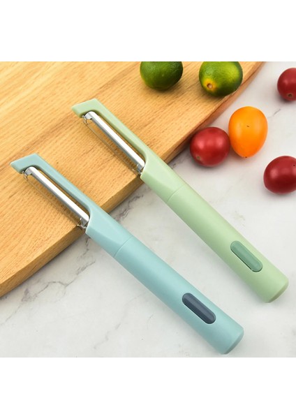 Mavi Paslanmaz Çelik Meyve Ev Çok Fonksiyonlu Soyucu Mutfak Gadget Lezzet Soyucu Patates Soyma Seti Sebze Soyucu Solak (Yurt Dışından)