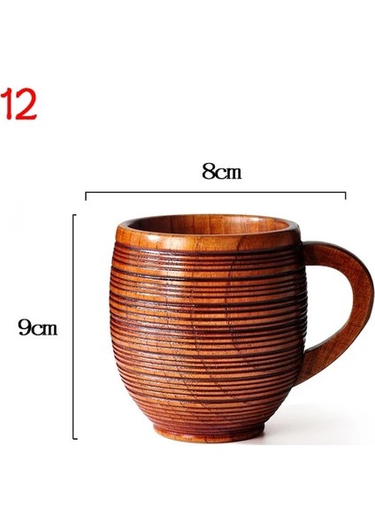 12 Ahşap Büyük Göbek Bardak El Yapımı Doğal Ladin Ahşap Bardak Bira Çay Kahve Süt Su Bardağı Mutfak Bar Drinkware Mutfak Için (Yurt Dışından)