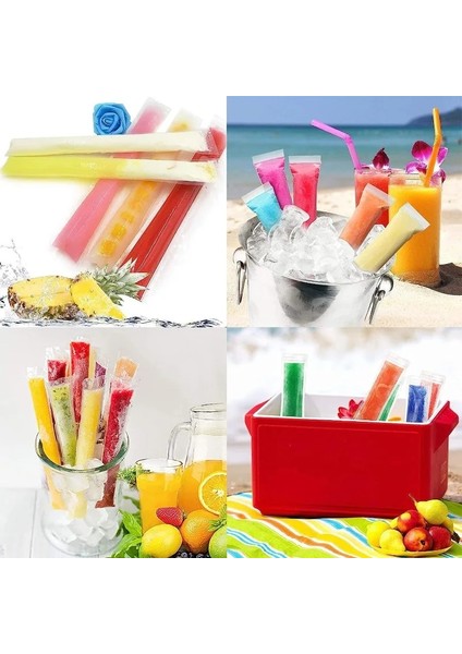 Huni ile 50 Adet 55X28 cm Yaz Buz Popsicle Çanta Dıy Buz Pop Kalıp Çanta Huni ile Ev Yapımı Yoğurt Smoothies Için Tek Kullanımlık Dondurma Çubukları Mutfak Öğesi (Yurt Dışından) modelleri