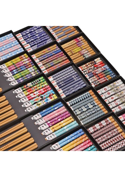 5 Çift Stil 18 Yeni Yeniden Kullanılabilir 5 Çift Set El Yapımı Çubuk Bambu Japon Doğal Ahşap Çubuklar Suşi Gıda Karikatür Çiçek Ahşap Çubuklar (Yurt Dışından)