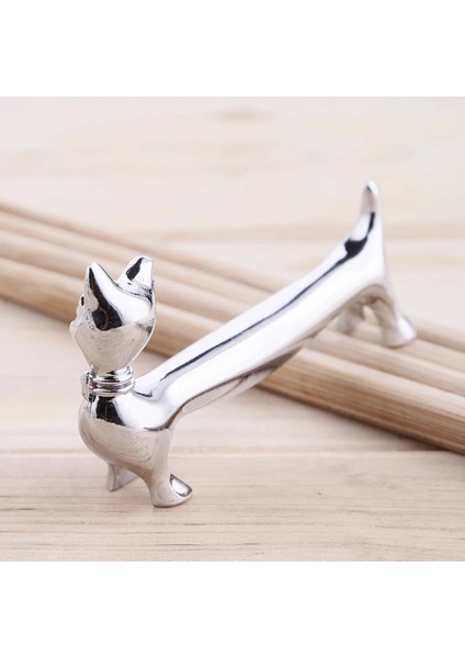 01 Beyefendi Kedi Çubuklarını Tutucu Çinko Alaşım Otel Restoran Çubuklarını Dinlenme Yaratıcı Bıçak Çatal Kaşık Tutucu Masaüstü Dekorasyon (Yurt Dışından) fırsatları