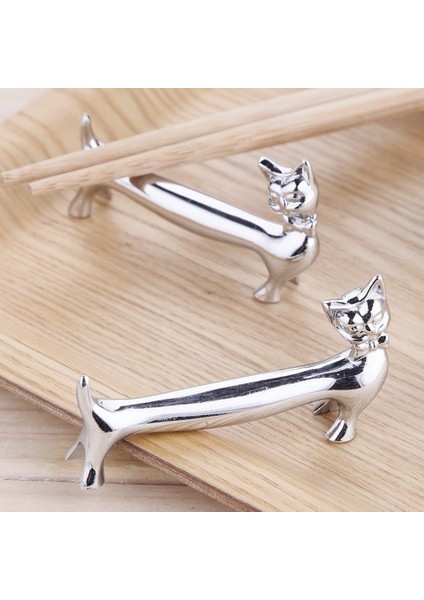 01 Beyefendi Kedi Çubuklarını Tutucu Çinko Alaşım Otel Restoran Çubuklarını Dinlenme Yaratıcı Bıçak Çatal Kaşık Tutucu Masaüstü Dekorasyon (Yurt Dışından) indirimleri