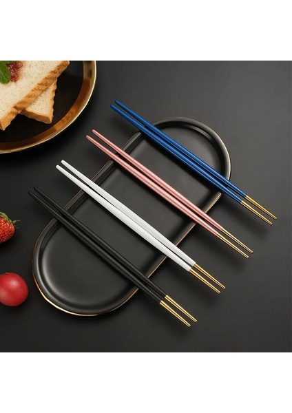 Kırmızı Altın 1 Çift Paslanmaz Çelik Çubuklarını Japon Sofra Suşi Fast Food Şehriye Çubuklarını Ev Yemek Takımı Mutfak Eşyaları (Yurt Dışından) fiyatları