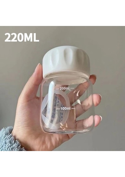 Plastik Bardak 220 ml Sevimli Bardak Basit Beyaz Su Bardağı Güzel Süt Kahve Kupa Ins Güdük Fincan Damla Dayanıklı Açık Su Şişesi Tazas De Café (Yurt Dışından)