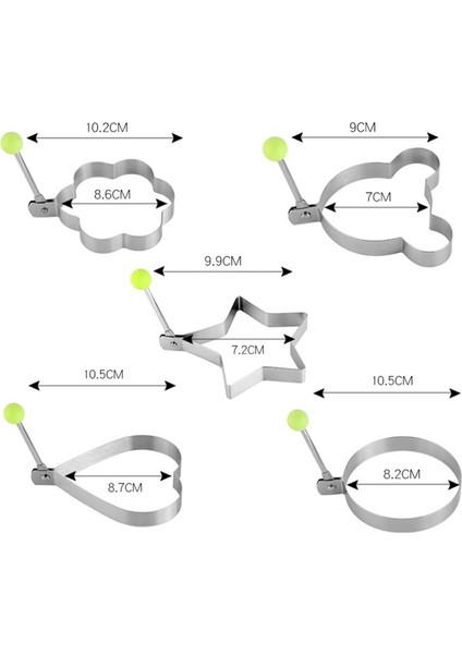 Çiçek Omlet Kızarmış Yumurta Kızartma Kalıp Mutfak Aletleri Paslanmaz Çelik Yumurta Araçları Çiçek Yuvarlak Yıldız Kalıpları Mutfak Gereçleri (Yurt Dışından) fiyatları
