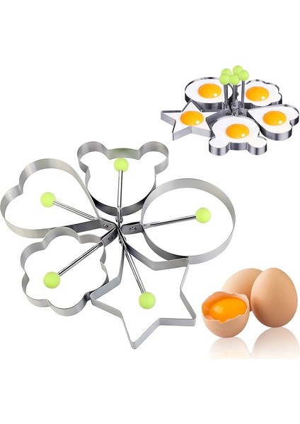 Çiçek Omlet Kızarmış Yumurta Kızartma Kalıp Mutfak Aletleri Paslanmaz Çelik Yumurta Araçları Çiçek Yuvarlak Yıldız Kalıpları Mutfak Gereçleri (Yurt Dışından) fırsatları