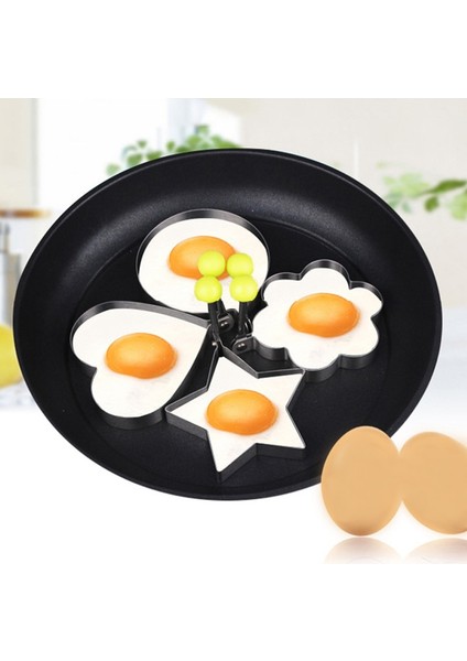 Round-1pcs Yapışmaz Paslanmaz Çelik Kızarmış Yumurta Kalıp Saplı Yuvarlak Gözleme Kalıp Kızarmış Yumurta Şekillendirici Gözleme Kalıp Omlet Kalıp Pişirme Aracı (Yurt Dışından)