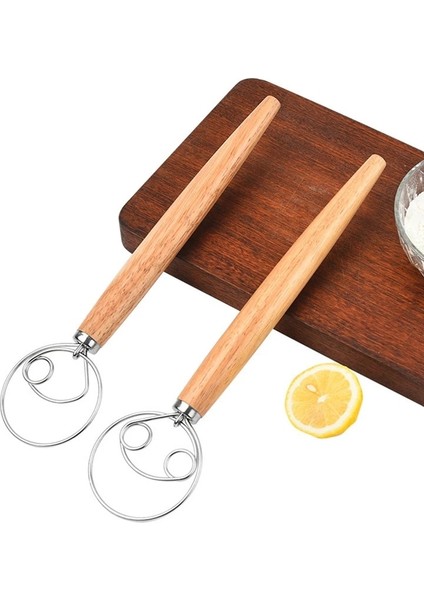Ddq1 13 Inç Meşe Saplı Un Karıştırıcı Un Karıştırıcı Danimarka Hamur Karıştırma Çubuğu Paslanmaz Çelik Bobin Yumurta Çırpıcı (Yurt Dışından)