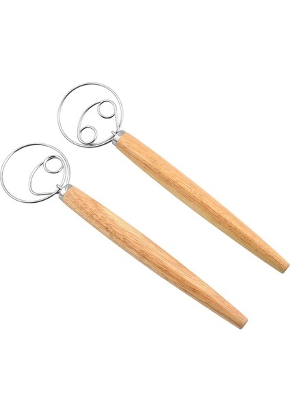 Ddq1 13 Inç Meşe Saplı Un Karıştırıcı Un Karıştırıcı Danimarka Hamur Karıştırma Çubuğu Paslanmaz Çelik Bobin Yumurta Çırpıcı (Yurt Dışından)