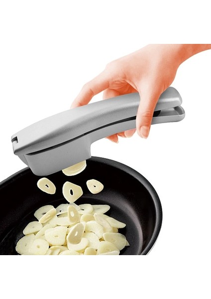 Gümüş Çok Fonksiyonlu Manuel Sarımsak Pres ve Dilimleyici 2 In1 Ev Alüminyum Alaşımlı Sarımsak Kırıcı Kıyıcı Gadget Mutfak Aracı Aksesuarları (Yurt Dışından)
