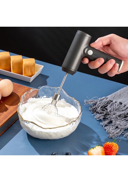 Siyah 1 Manuel Mikser Elektrikli Kablosuz Yumurta Çırpıcı Yarı Otomatik Ev USB Şarj Edilebilir Çok Fonksiyonlu Süt Köpürtücü Mikser Malzemeleri (Yurt Dışından) modelleri